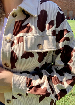 Nothing You Can't Do Cow Print Corduroy Jacket