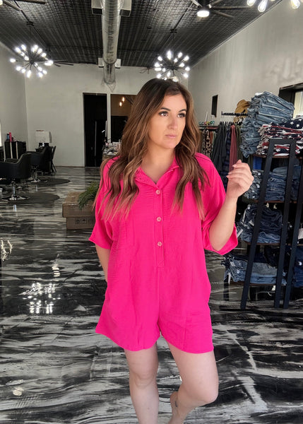 Sunny Skies Hot Pink Romper