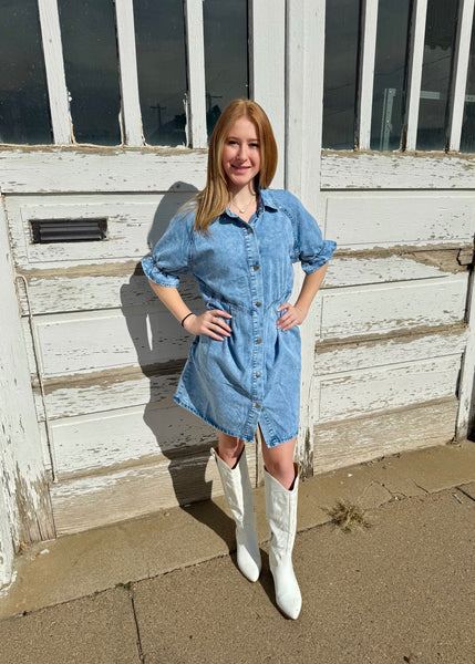 Dawn Short Sleeve Denim Dress