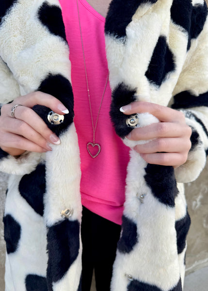 Key To My Heart Faux Fur Overcoat