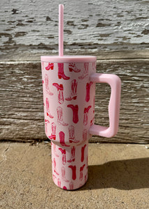 Hot Pink Cowgirl Boot 40oz Tumbler