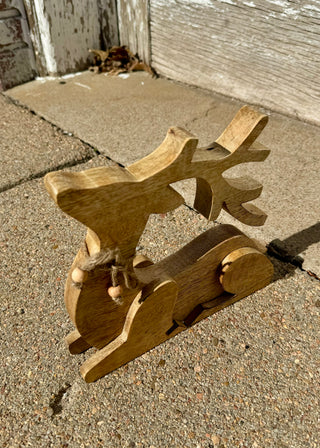 Wooden Lying Christmas Deer