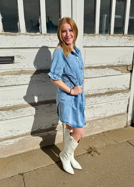 Dawn Short Sleeve Denim Dress