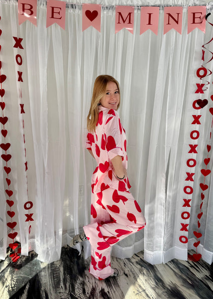 I Heart You Silky Pajama Set