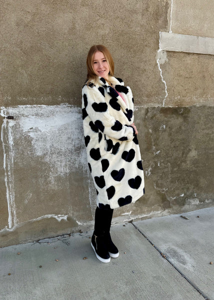 Key To My Heart Faux Fur Overcoat