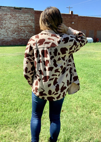 Nothing You Can't Do Cow Print Corduroy Jacket
