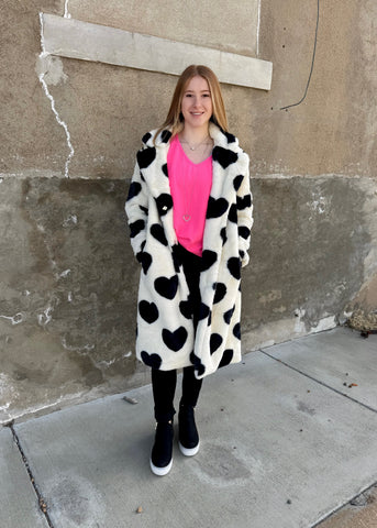 Key To My Heart Faux Fur Overcoat