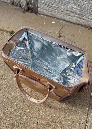 Black Quilted Cooler Lunch Bag