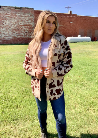Nothing You Can't Do Cow Print Corduroy Jacket