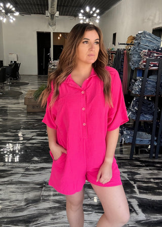 Sunny Skies Hot Pink Romper