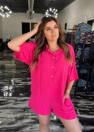 Sunny Skies Hot Pink Romper