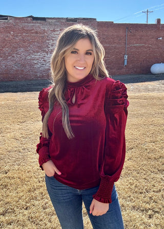 Love Notes Velvet Blouse