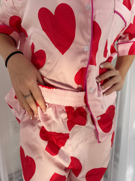 I Heart You Silky Pajama Set