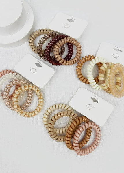 Neutral & Brown Spiral Hair Ties