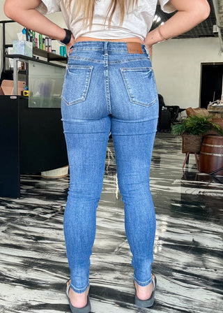 Lillian Judy Blue Tummy Control Skinny