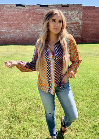 Just A Moment Button Up (LARGE ONLY)