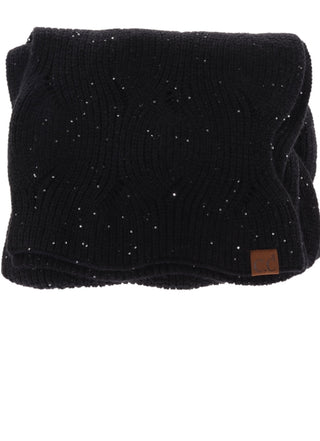 Sequin Brioce Cable Knit C.C. Scarf