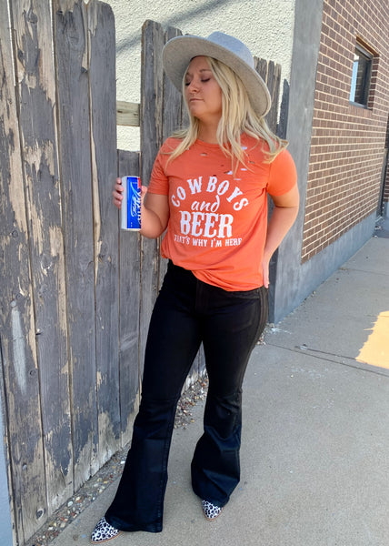 Cowboys and Beer Graphic Tee (LARGE ONLY)