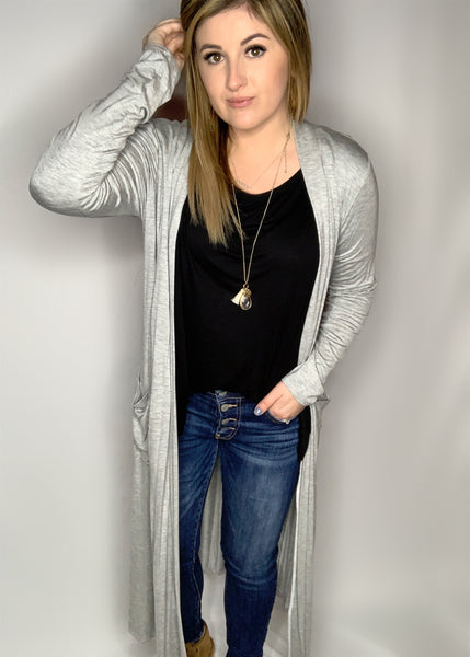 Long Heather Grey Duster (M)
