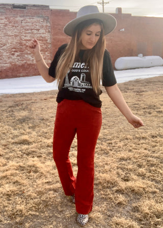 Ribbed Corduroy Flare Pants