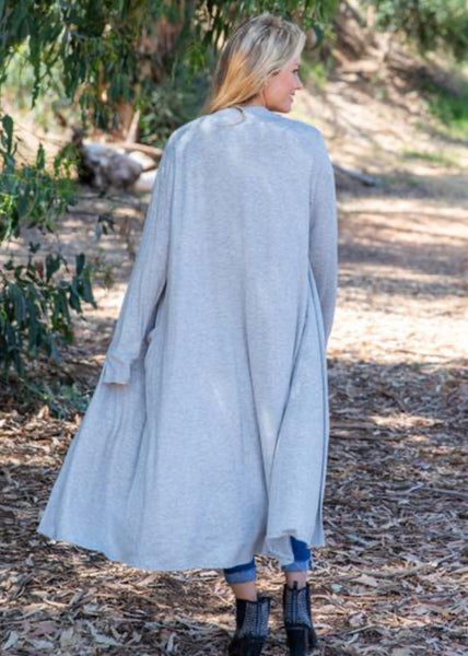 Long Heather Grey Duster (M)