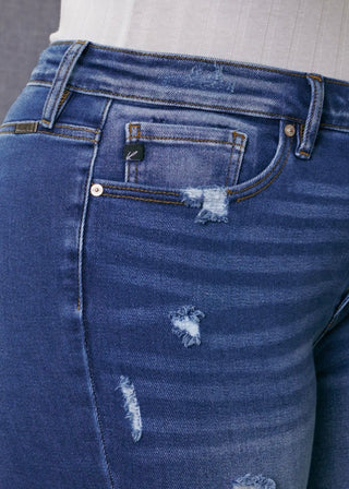 Nina KanCan High Rise Button Down Shorts (Plus Size)