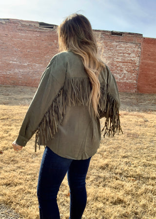 Fringe Button Down Jacket