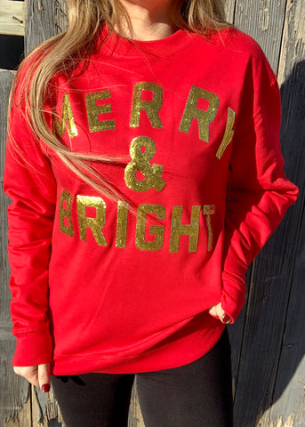 Merry & Bright Sequin Graphic Sweatshirt