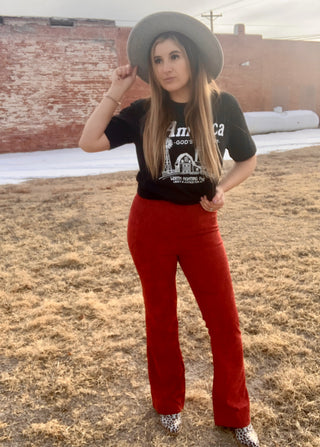 Ribbed Corduroy Flare Pants