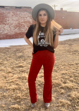 Ribbed Corduroy Flare Pants