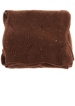 Sequin Brioce Cable Knit C.C. Scarf